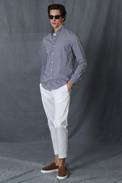 Lufian Мъжка елегантна риза Ardmin Slim Fit Navy Blue