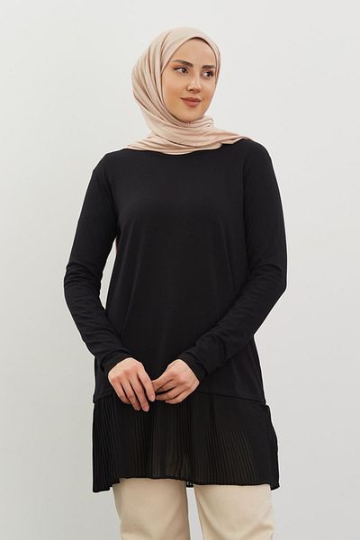 NİSUM MODA Pleated Long Sleeve Tunic Insignia