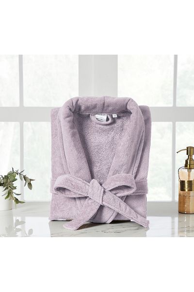 Donetella Unisex Bathrobe 100% Cotton Velour Large & Extra Large, 400 GSM, Ankle-Length with Shawl Collar