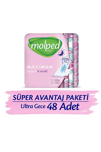 Molped Ultra Hygienic Pad Night Super Advantage Package 48 Pieces