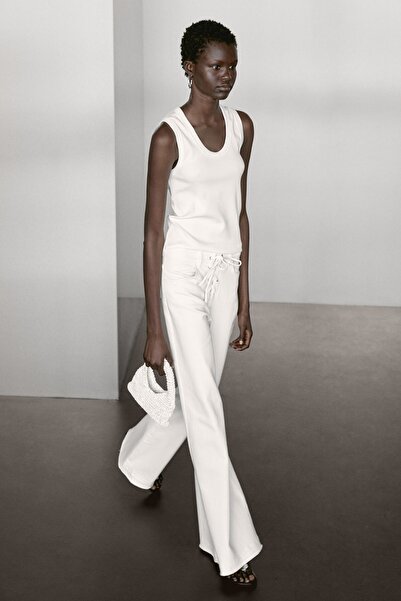 Massimo Dutti Pamuklu karışımlı bisiklet yaka t-shirt