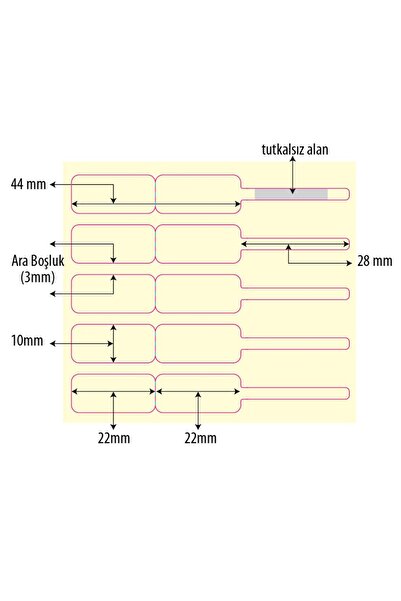 Barcodex 72 x 10 mm Standart Kuyumcu Etiketi