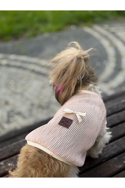 For a Fur Dog T-Shirt Powder Cream Glitter Dog Cat Outfit T-Shirt