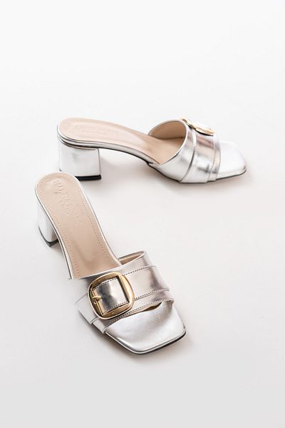 marinarosse Women's Silver Heeled Slippers