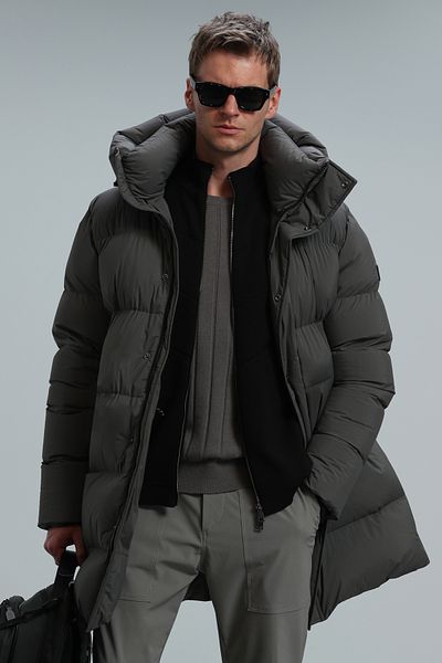 Lufian Ανδρικό παλτό Khaki - Victor Goose Down
