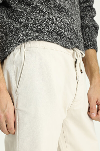 Kiğılı Slim Fit Dar Kesim Likralı Beli Lastikli İpli Pantolon