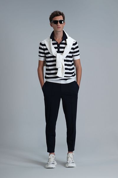 Lufian Ανδρικό πουλόβερ Navy Blue Ruler