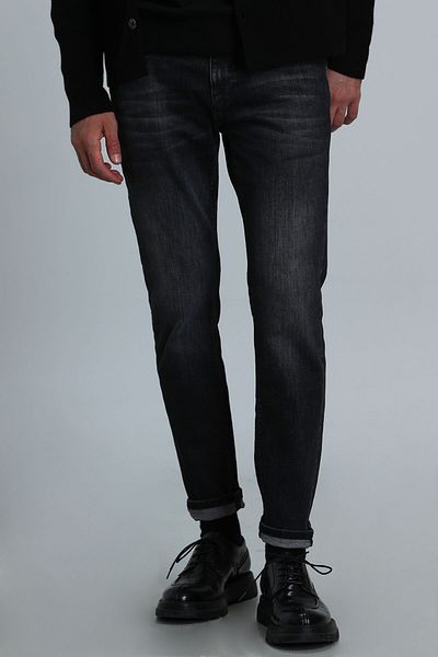 Lufian Darcy Smart Jean Ανδρικό Παντελόνι Slim Fit Σκούρο Γκρι
