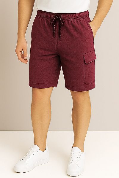 wingetstar Burgundy Cargo Pocket Shorts