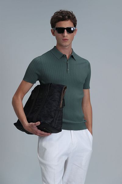 Lufian Ανδρικό πουλόβερ Eze Smoke Green