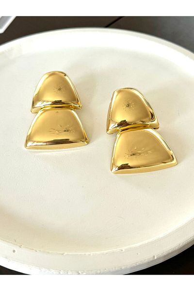 DEMOKAN Old Money Women's Series - Two Cube Plate Earrings