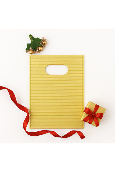 repro design 10x15 εκ. Κίτρινη πολυτελής τσάντα δώρου 50's