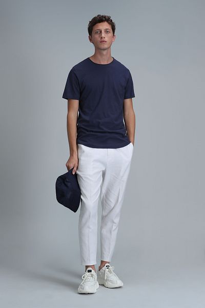 Lufian Ανδρικό T-Shirt Basic - Light Navy Blue Junya