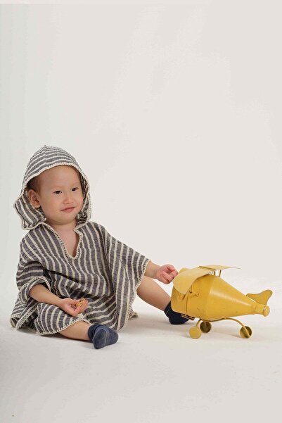 Miela Kids Ριγέ Muslin Poncho