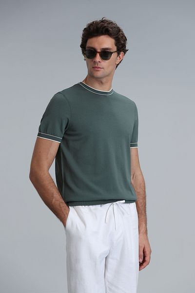 Lufian Ανδρικό πουλόβερ Steve Smoke Green