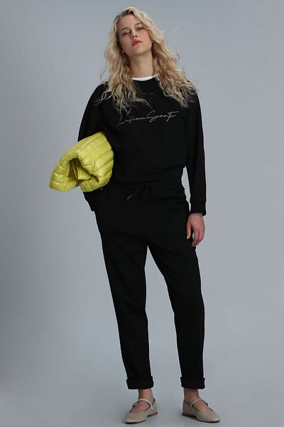 Lufian Dora Women's Knitted Sweatshirt Black