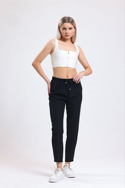Le Touche Elastic Ankle Length Trousers