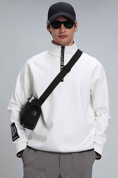 Lufian Davın Men's Sweatshirt Off White