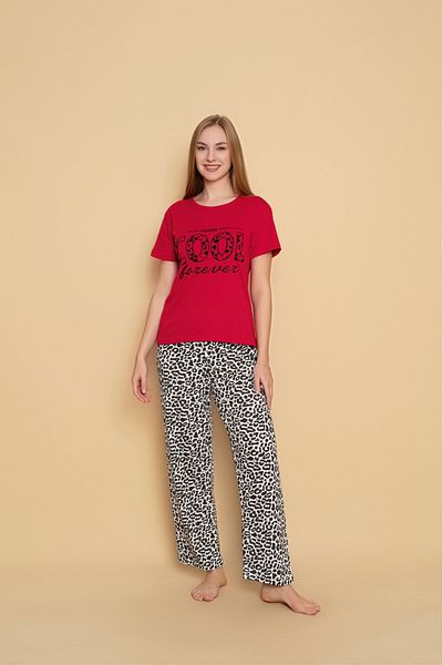 Sude HOMEWEAR Women's Short Sleeve Pajama Set