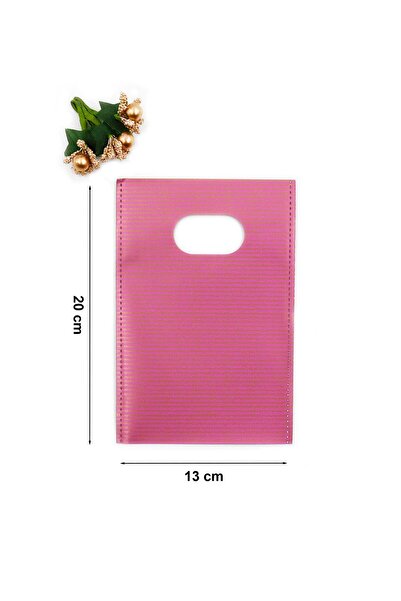 repro design 13x20 Cm Pembe Lüks El Geçme Hediye Poşeti 50’li