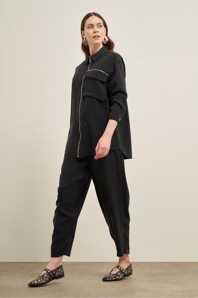 FTZ WOMEN بدلة نسائية مودال باللون الأسود 31036