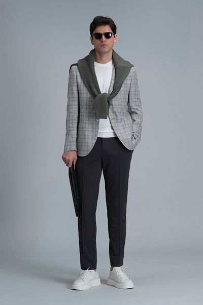 Lufian Ανδρικό παντελόνι Chino Simon Smart Slim Fit Πράσινο