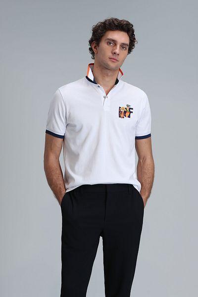 Lufian Tricou polo Ruby Smart pentru bărbați, alb