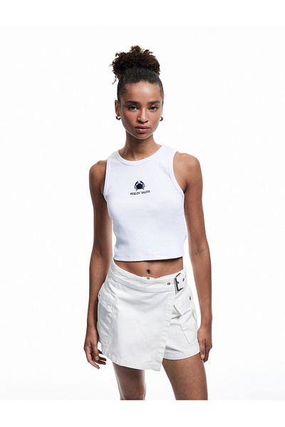 Koton College Printed Sleeveless Crew Neck Tank Top