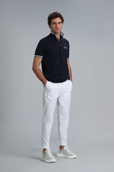 Lufian Ανδρικό παντελόνι Chino Tom Smart White Slim Fit