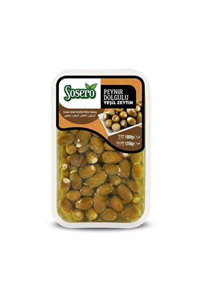 Sosero Peynir Dolgulu Yeşil Zeytin 1250 gr Tabak