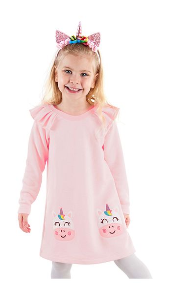 Denokids Růžové dívčí šaty - Cowcorn