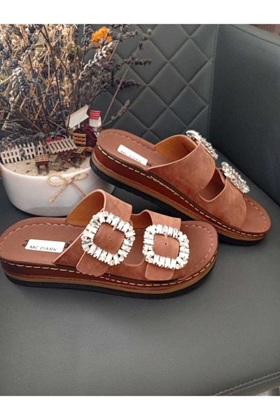 McDark Women's Taba Filled Heels Orthopedic Stone Stitched Sole Slippers