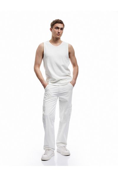 Koton Crew Neck Sleeveless Cotton Basic Tank Top