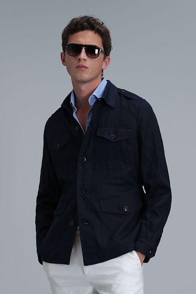 Lufian Mark Ανδρικό Παλτό Navy Blue