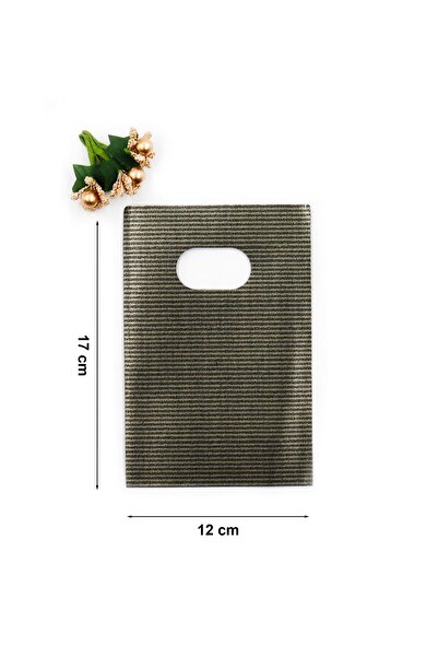 repro design 12x17 Cm Siyah Lüks El Geçme Hediye Poşeti 50’li