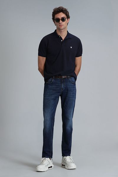 Lufian Laon Smart ανδρικό μπλουζάκι πόλο Slim Fit Navy Blue