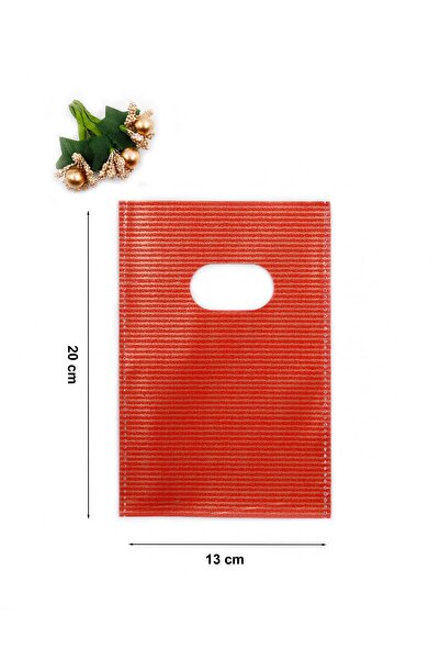 repro design 13x20 Cm Kırmızı Lüks El Geçme Hediye Poşeti 50’li