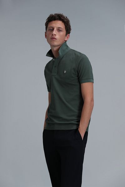 Lufian Laon Smart ανδρικό μπλουζάκι πόλο Slim Fit Green