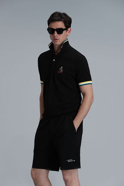 Lufian Match Smart Men's Polo T-shirt Black