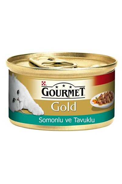 Gourmet Gold Somon Ve Tavuklu Yetişkin Konserve Kedi Maması 85 gr