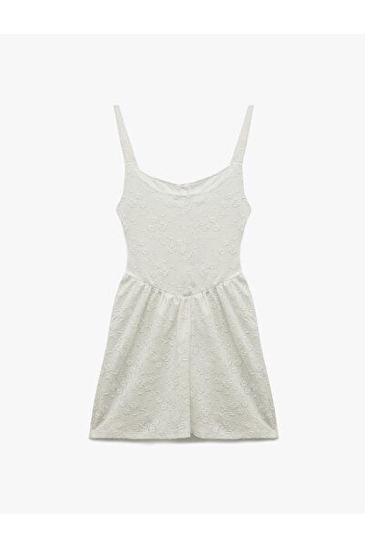 Koton Sleeveless U-Neck Buttoned Comfortable Fit A-Line Mini Fishtail Dress