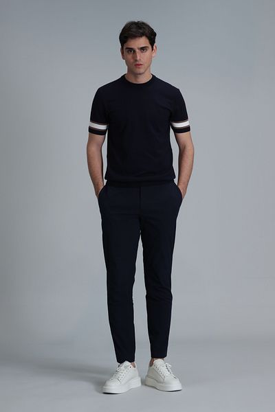 Lufian Navy Blue Slim Fit Sea Smart Men's Chino Pants