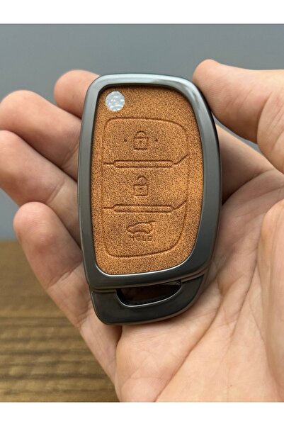 Mavi Keys Hyundai i20 Accent Sonata 2011-2018 3 butoane din piele metal husă de protecție pentru telecomandă maro