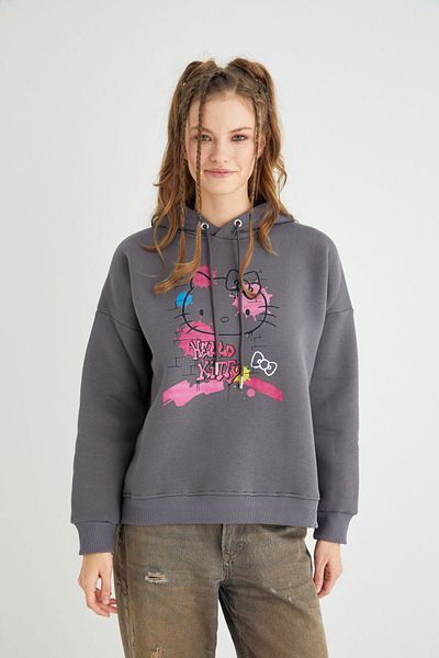 Hello Kitty Licensed Printed Hooded Sweatshirt