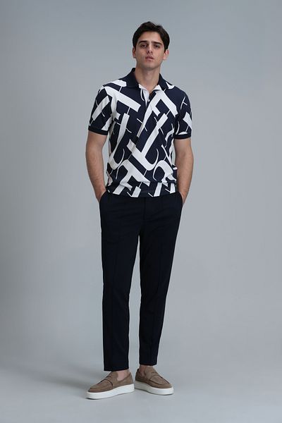 Lufian Cara Smart Men's Polo T-shirt Navy Blue
