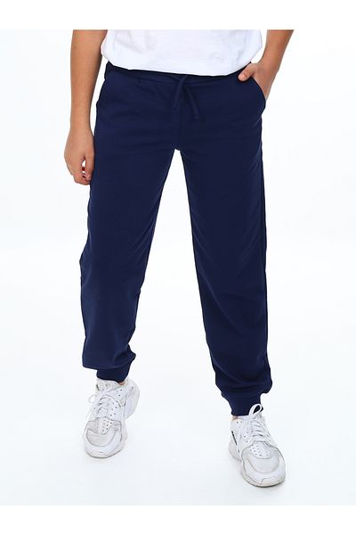 Denokids Unisex Mädchen Junge Marineblau Basic Jogginghose