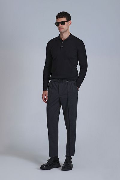 Lufian Antoni Men's Slim Fit Chino Sports Trousers - Anthracite