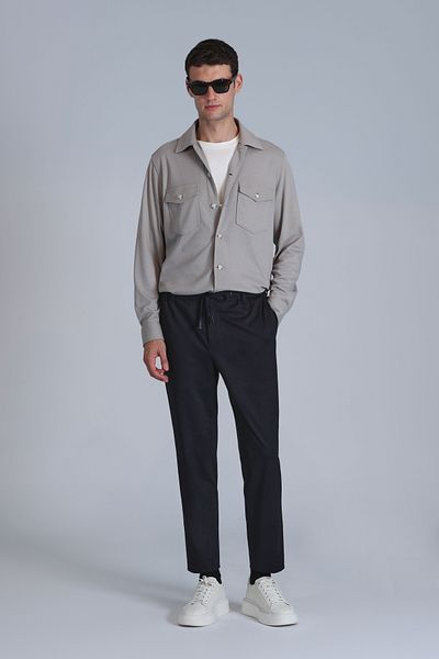 Lufian Ανδρικό μπεζ πουκάμισο Cameron Slim Fit Basic