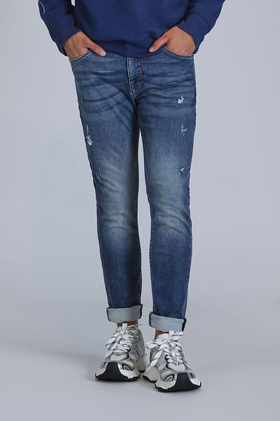 Lufian pantaloni slim pentru bărbați albaștri