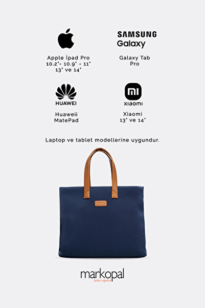 markopal - better together 13-14 инчова чанта за документи за лаптоп, подходяща за жени - ежедневен дизайн, тъмно син цвят
